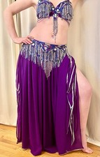 Professional Purple Iridescent Belly Dance Costume