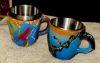 SET OF 2 RESIN MINERAL CRYSTAL COFFEE/TEA MUG STAINLESS STEEL INTERIOR — photo 1