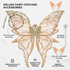 Creative Fairy Costume Set Butterfly Wings Wand Elf Ears Dress for Kids Adults