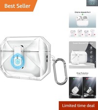 Rugged Case with Secure Lock for AirPods Pro 3rd Gen 2025, Clear