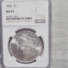 1885 Morgan Dollar $1 NGC MS 62 Silver Uncirculated Coin Philadelphia