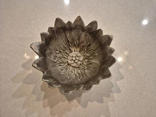 MICHAEL ARAM Nut Dish Bowl Sunflower Silver