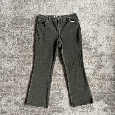 St. John's Bay Women's Corduroy Stretch Boot Cut Jeans Huntington Green Size 14