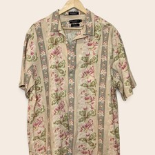 Daniel Cremieux XL Linen Blend Floral Camp Shirt Italian Fabric Resort Coastal