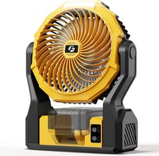 Battery Operated Fan for Dewalt 20V Max Battery, 5.7m/s High Speed Rechargeable