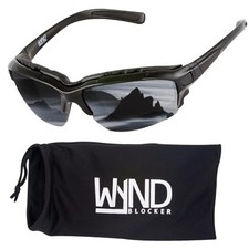 Motorcycle Riding Glasses Extreme Sports Wrap Sunglasses Black  Silver Mirror