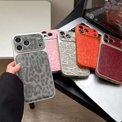 Leopardenmuster Leder Soft Case für iPhone 16 17 15 14 13 Pro Max