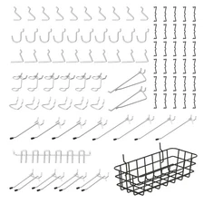 HUHOLE 88PCS Pegboard Hooks Assortment, Only Fits 1/4 Inch Pegboard, Heavy Du...
