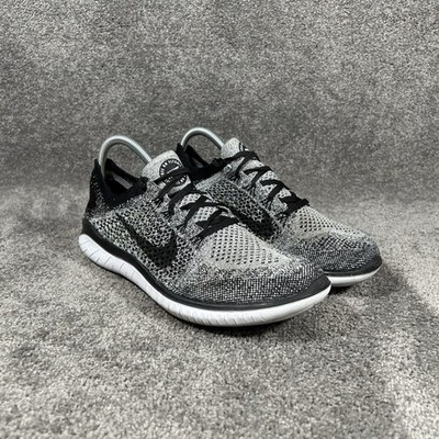 Nike Free RN Flyknit 2018 942838-101 Mens Size 8 Black White Oreo