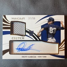 DEIVI GARCIA 2021 PANINI IMMACULATE CLUTCH AUTO RELIC RC # /50 NY YANKEES 