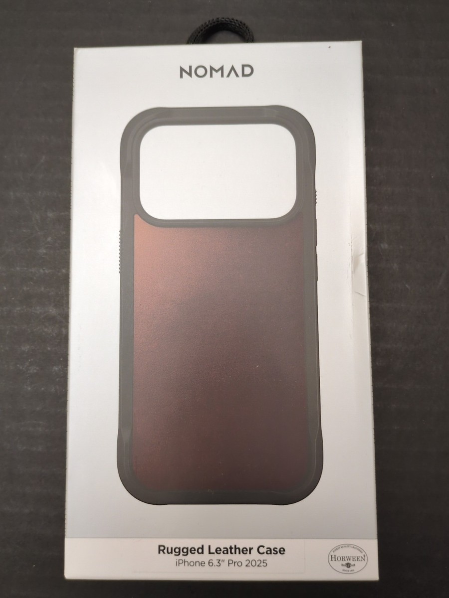Nomad Rugged Leather Case, iPhone 17 Pro, Horween Rustic Brown