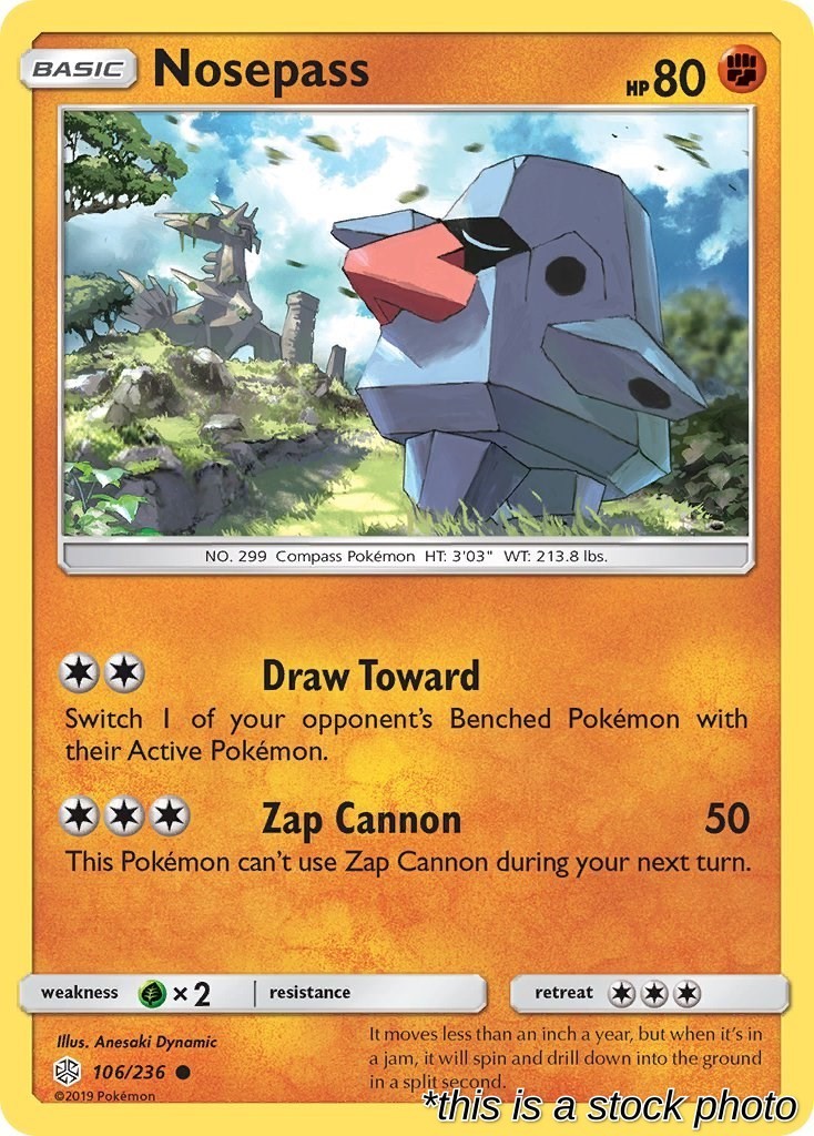Nosepass SM - Cosmic Eclipse 106/236 NM Pokemon