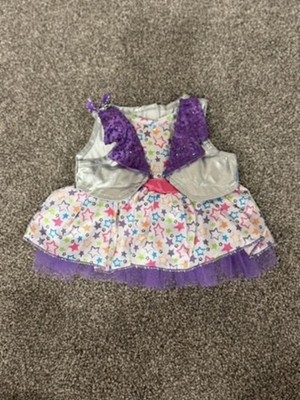 Build A Bear Silver/Purple Star Dress With Sequin Vest & Tulle Skirt