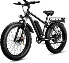 26" Fat Tire Adults Electric Bike 1000w 28mph 48v 15ah Mountain Off-road Ebike