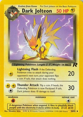 2000 Team Rocket Dark Jolteon #38/82 Uncommon