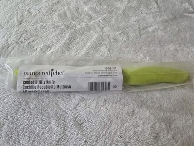 Pampered Chef Kitchen Coated Utility Knife Green #1508 NIP Sealed