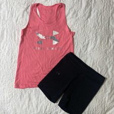 Girl's UA Under Armour Shorts Tank Top Set Outfit, Medium YMD