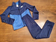 Boys Size 7 Nike Tracksuit 2-Piece Set Pants Zip Up Jacket Blue  Navy