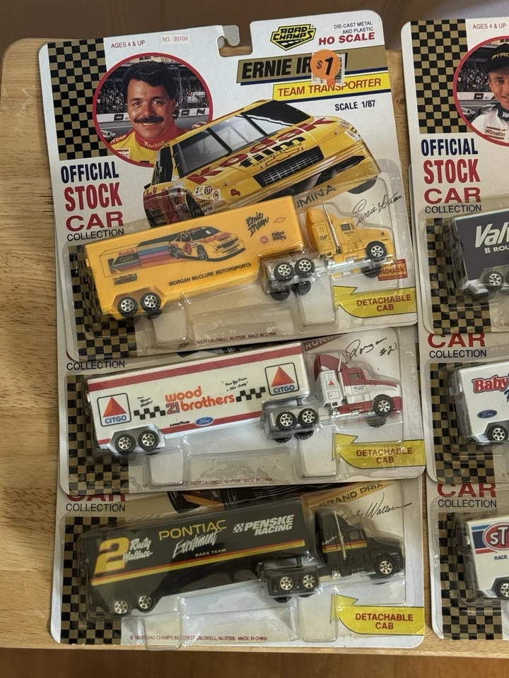 Vintage 90s ROAD CHAMPS Team Transport Haulers Lot Of Six (6) Diecast Haulers  - Image 3 of 4