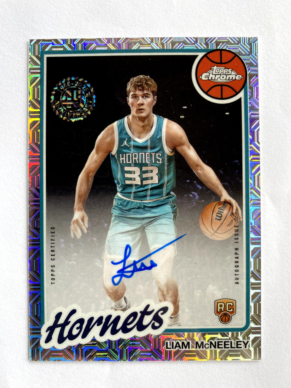 2025-26 Topps Liam McNeeley 80CR2-LM Mojo Refractor Rookie RC On Card AUTO🔥🔥🔥