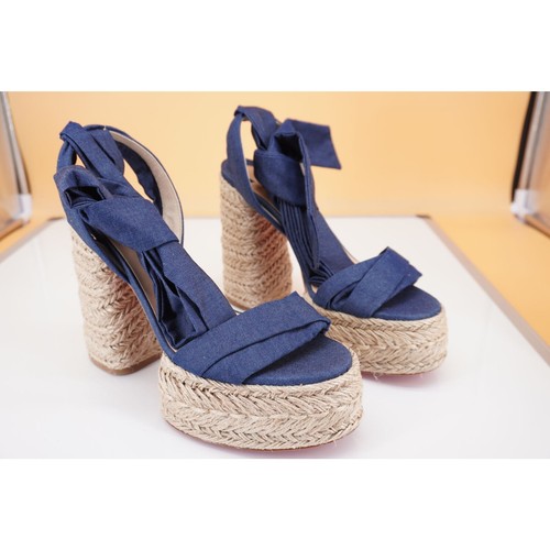 Christian Louboutin Mariza Du Desert 130 Platform Espadrille Sandal Size 41 11 - Picture 6 of 12