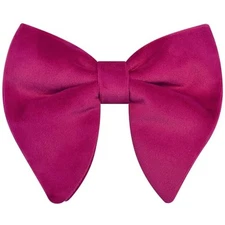 Branduce Velvet Bow Ties for Men Oversize Pre-tie Bowtie Tuxedo Hot Pink