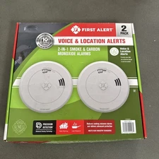 First Alert Voice & Location Alerts 2-in-1 Smoke & Carbon Monoxide Alarms 2-Pack