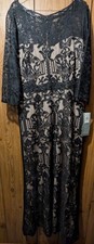 Melrose Beautiful Black Laced Formal Dress Size 16 New with Tags