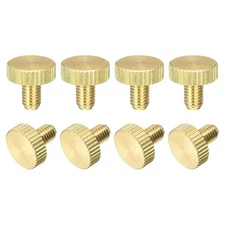 uxcell Knurled Thumb Screws, M5x8mm Flat Brass Bolts Grip Knobs 