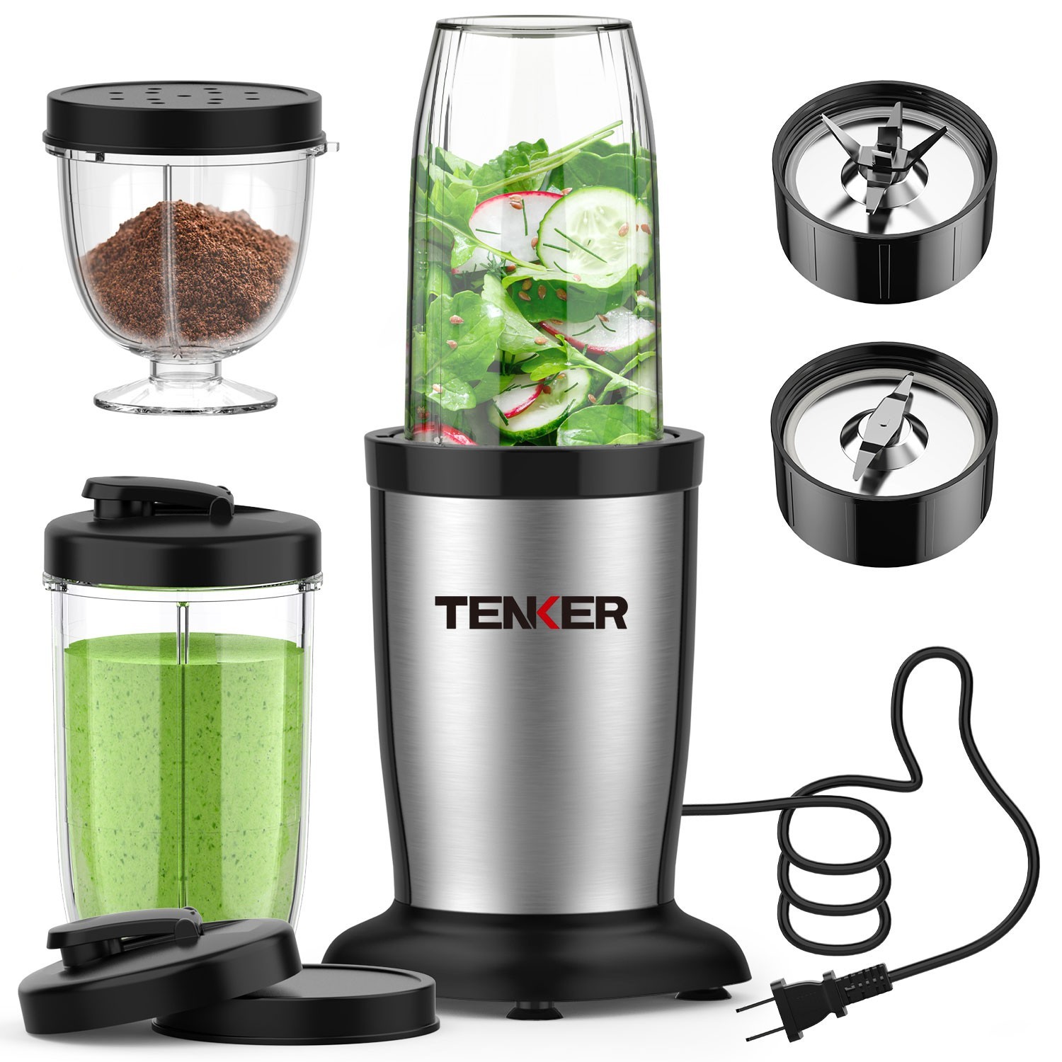 TENKER PRO 900W Personal Blender With 17oz and 10oz Cups for Shakes and Smoothie