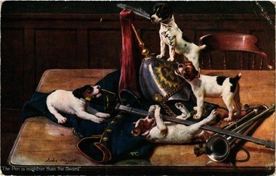 CPA The Pen is mightier than the Sword DOGS (746037)
