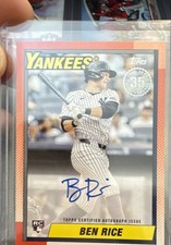 2025 Topps Series 1 - 1990 Topps Baseball Autographs Ben Rice #90A-BRI (AU, RC)