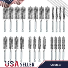 24 PCS Stainless Steel Bore Brush Wire Brush 1/4" Shank for Power Drill Cleaning