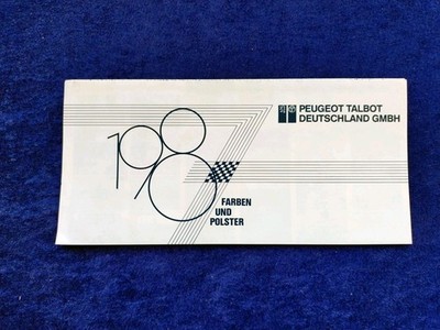Peugeot Talbot Farben und Polster Prospekt 1987 205 309 305 505