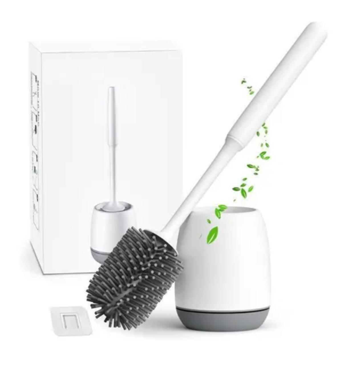 Brosse WC silicone hygiénique qui résout les problèmes d'odeurs et de gouttes sur le sol