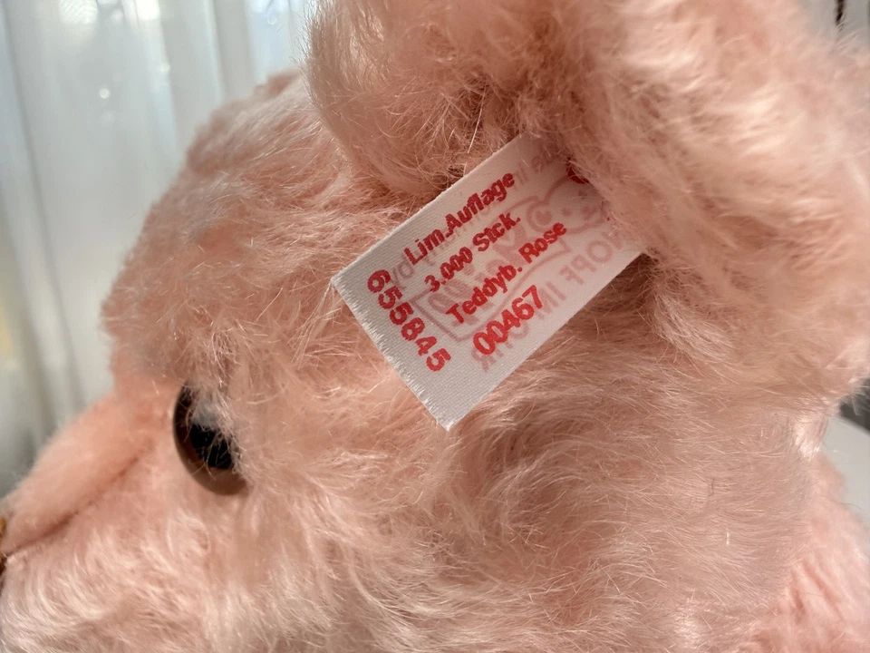 Steiff Tier 655845 ours en peluche rose 44 cm. Excellent état - Photo 3/4