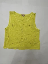 Juicy Couture - y2k 2000s  Sequin Gem Yellow Tank Size xS Preppy Old Money