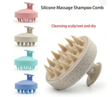 Silicone Head Scrubber Brush Hair Scalp Massager Soft Bristle Shampoo Comb Wash