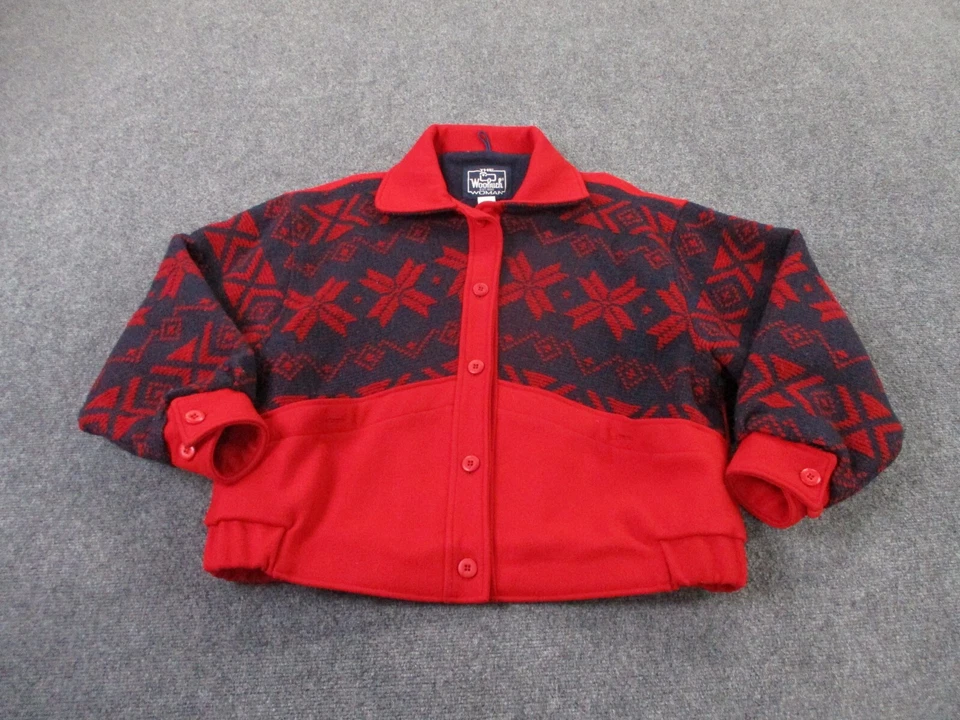 Vintage Woolrich Jacket Women L 80s Snowflake Wool Barn Coat Work Outdoor Heavy - Image 2 of 4