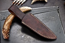 CFK Handmade HIGH QUALITY Brown Leather Right Hand Vertical Belt Knife Sheath 10