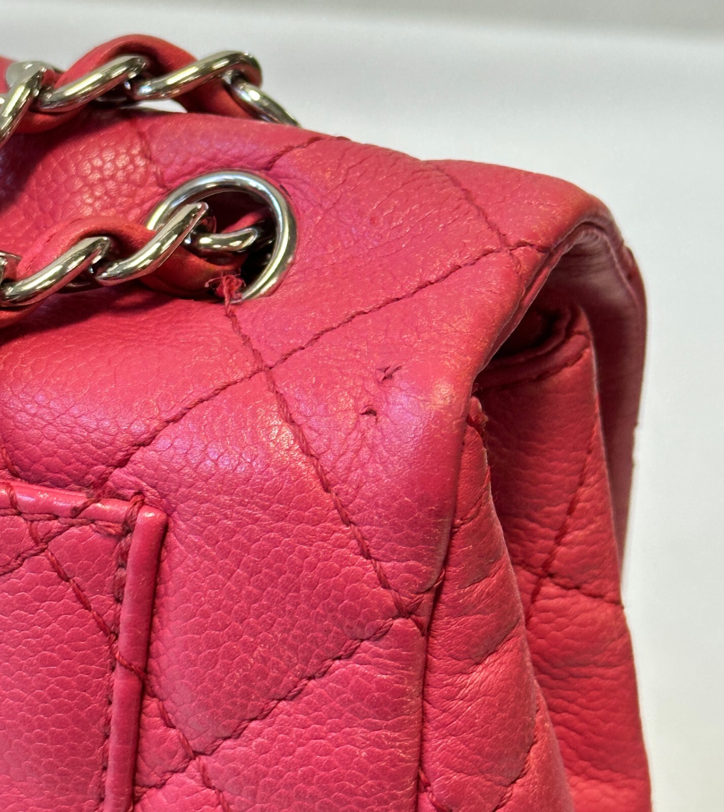 CHANEL 2.55 Classic Single Flap Bag Dark Pink Quilted Soft Caviar Maxi Jumbo image 8