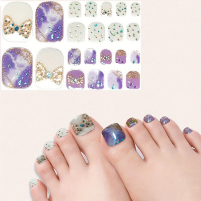 Nagelfolie Zehennägel selbstklebend Full Cover Nagelsticker Aufkleber Pediküre