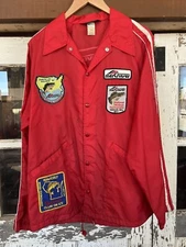 Vintage 70s walleye tournament jacket Large mercruiser oshkosh mercury swingster