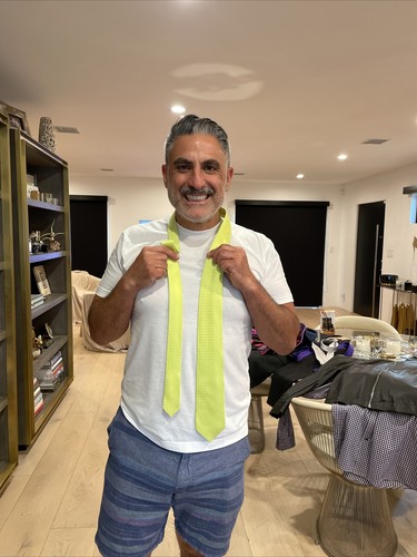 Men’s HERMES PARIS Chartreuse H tie owned by Reza Farahan On Shahs Of Sunset - Picture 8 of 8