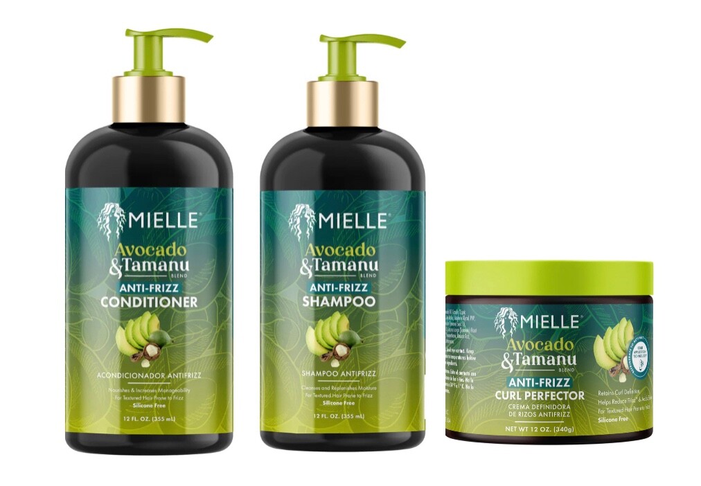 Mielle Organics Avocado & Tamanu Anti Frizz Shampoo, Conditioner