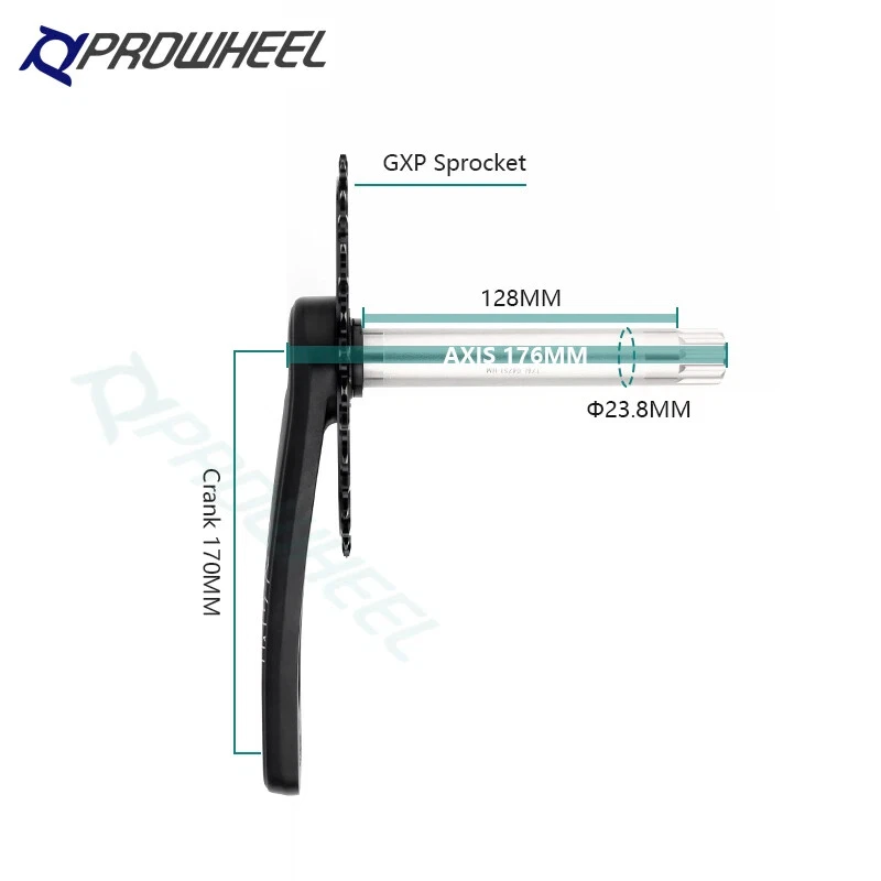 170mm Snow Bike Crankset  30/32/34/36/38/40/42T Chainring 100/120MM with BB - Image 3 of 4