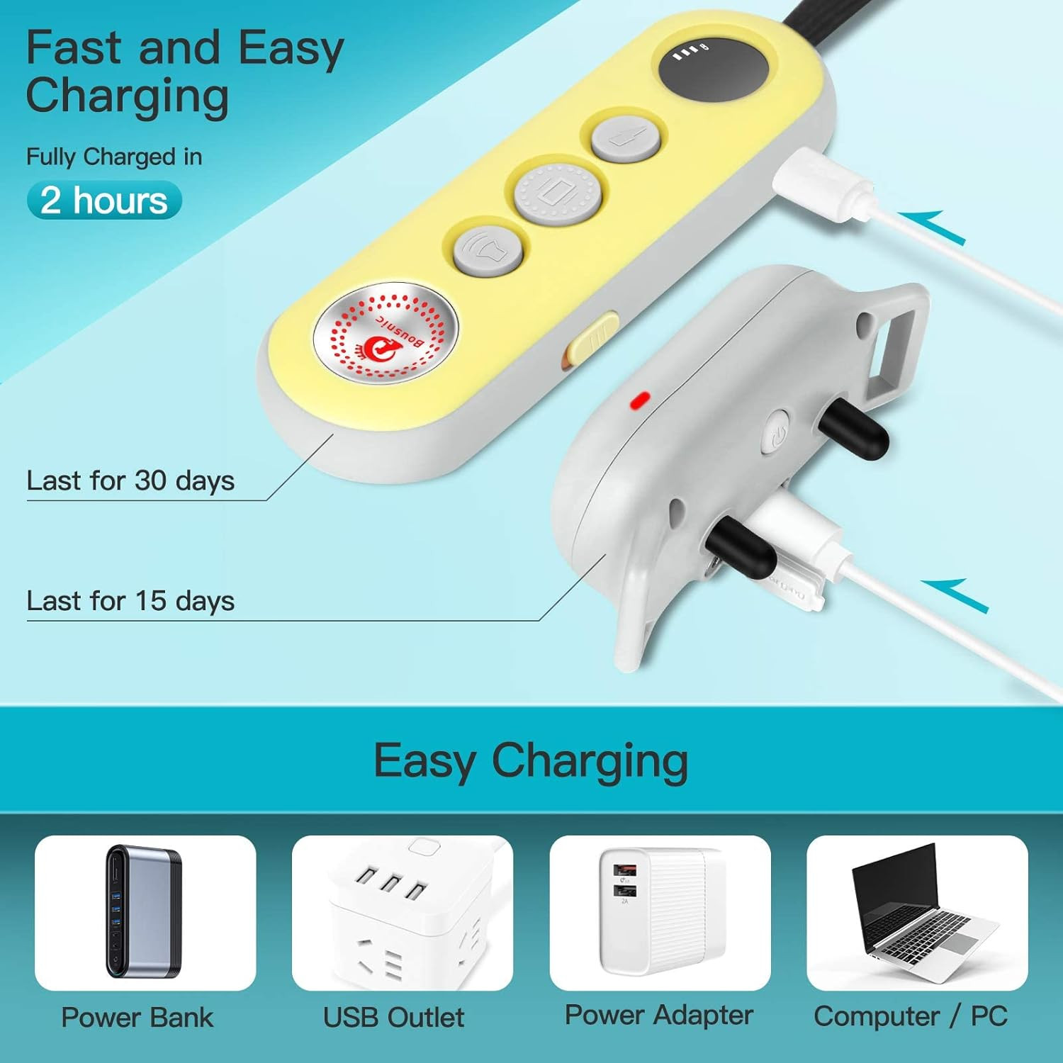 Dog Shock Collar with Remote - for Dog 10-120Lbs 1000Ft Waterproof Rechargeable