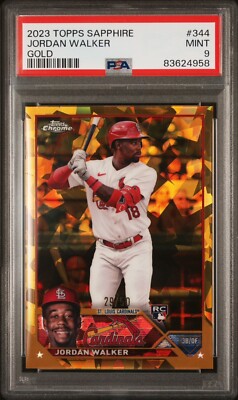 2023 Topps Chrome Sapphire Jordan Walker Gold /50 #344 RC Rookie