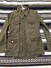 Mudd Girls Jacket XS 6 Olive Green Military Coat Spring Fall EUC