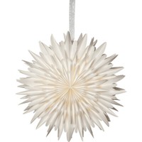 Star Winter HäNge Deko Advents Papier Stern Weiß Mit Goldenen Punkten Ø 60 Cm